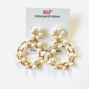 Vineyard Vines Pearl Medallion Earrings